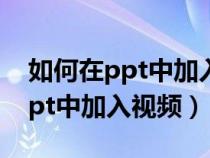 如何在ppt中加入视频能一直播放（如何在ppt中加入视频）