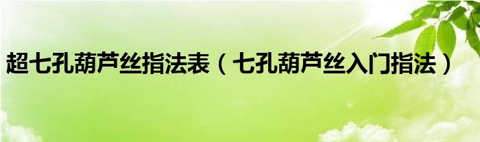 超七孔葫芦丝指法表（七孔葫芦丝入门指法）