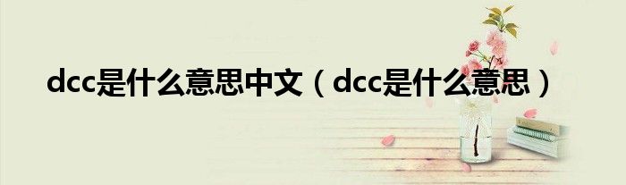 dcc是什么意思中文（dcc是什么意思）