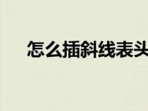 怎么插斜线表头（插入斜线表头excel）