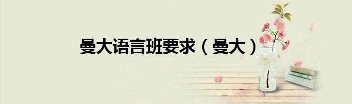 曼大语言班要求（曼大）