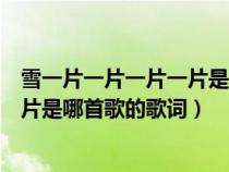 雪一片一片一片一片是哪首歌词的歌词（雪一片一片一片一片是哪首歌的歌词）