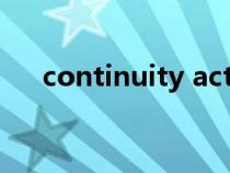 continuity activation(continuity) continuity activation(continuity)