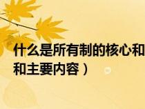 什么是所有制的核心和主要内容之一（什么是所有制的核心和主要内容）