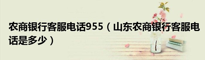 农村商业银行客服电话955(山东农村商业银行客服电话是多少)