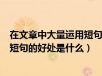 在文章中大量运用短句的好处是什么呢(在文章中大量运用短句的好处是什么) 在文章中大量运用短句的好处是什么呢(在文章中大量运用短句的好处是什么)