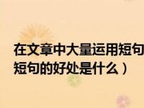 在文章中大量运用短句的好处是什么呢（在文章中大量运用短句的好处是什么）