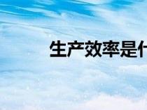 生产效率是什么意思（生产效率）