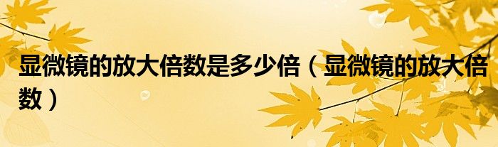 显微镜的放大倍数是多少倍（显微镜的放大倍数）