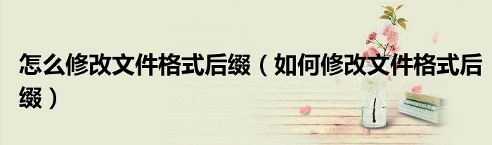怎么修改文件格式后缀（如何修改文件格式后缀）