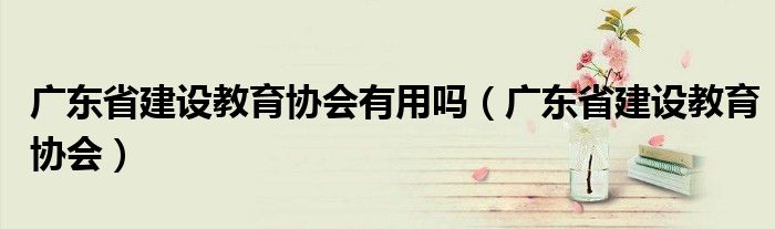 广东省建设教育协会有用吗（广东省建设教育协会）
