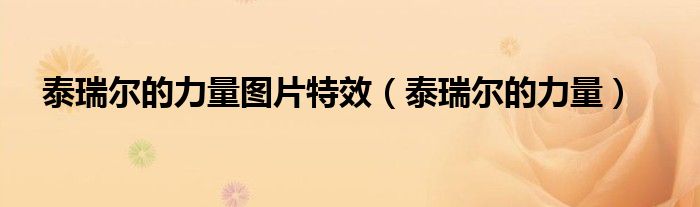 泰瑞尔的力量图片特效（泰瑞尔的力量）