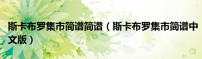 斯卡布罗集市简谱简谱（斯卡布罗集市简谱中文版）
