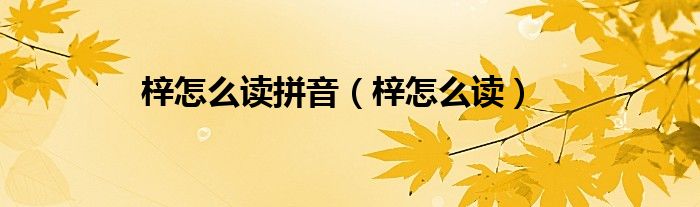梓怎么读拼音（梓怎么读）