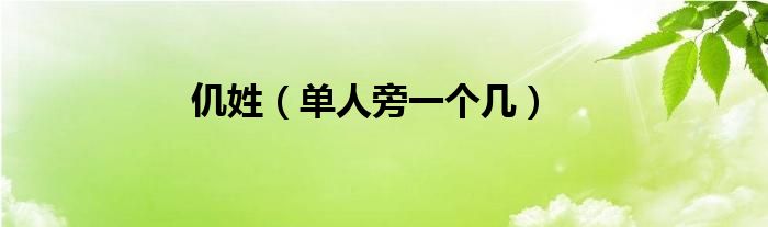 仉姓（单人旁一个几）
