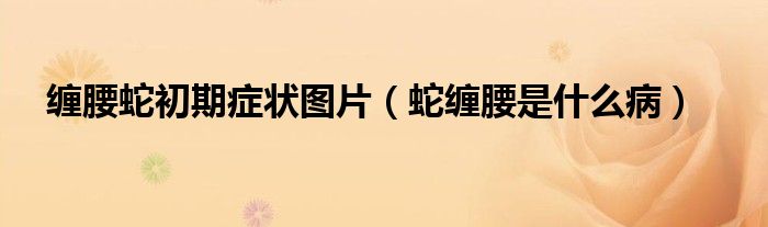 缠腰蛇初期症状图片（蛇缠腰是什么病）