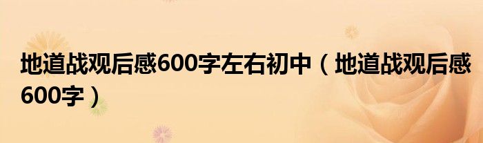 地道战观后感600字左右初中（地道战观后感600字）