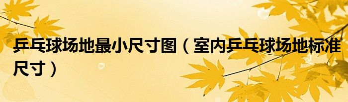 乒乓球场地最小尺寸图（室内乒乓球场地标准尺寸）