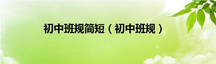 初中班规简短（初中班规）