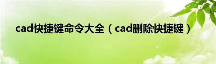 cad快捷键命令大全（cad删除快捷键）