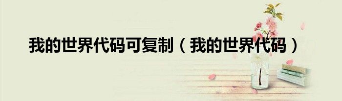 我的世界代码可复制（我的世界代码）