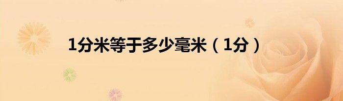 1分米等于多少毫米（1分）