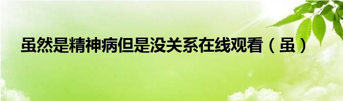 虽然是精神病但是没关系在线观看（虽）