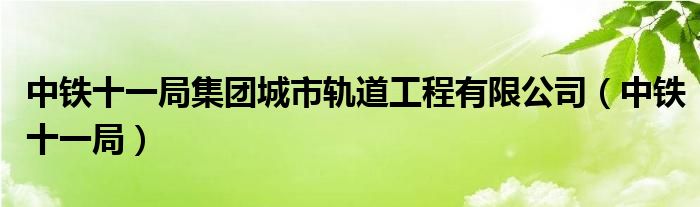 中铁十一局集团城市轨道工程有限公司（中铁十一局）