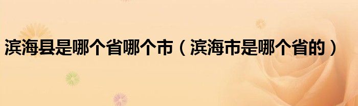 滨海县是哪个省哪个市（滨海市是哪个省的）