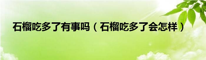 石榴吃多了有事吗（石榴吃多了会怎样）
