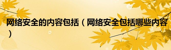网络安全的内容包括（网络安全包括哪些内容）