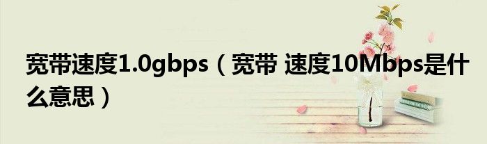 宽带速度1.0gbps（宽带 速度10Mbps是什么意思）