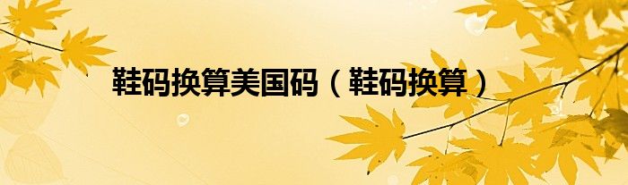 鞋码换算美国码（鞋码换算）