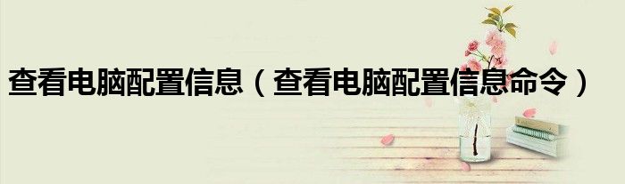 查看电脑配置信息（查看电脑配置信息命令）