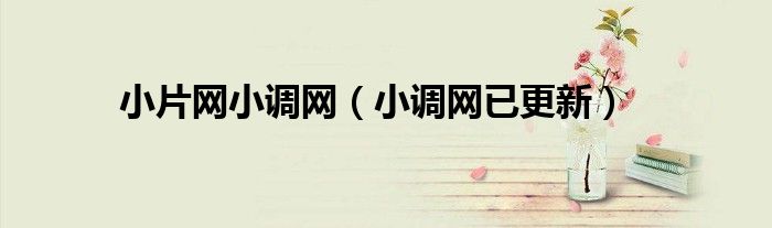 小片网小调网（小调网已更新）