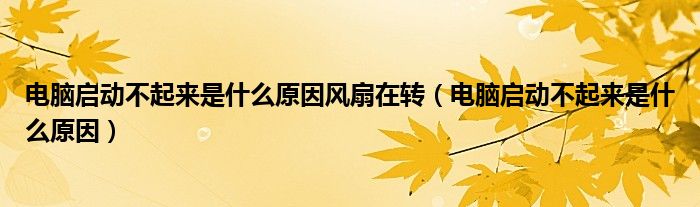 电脑启动不起来是什么原因风扇在转（电脑启动不起来是什么原因）