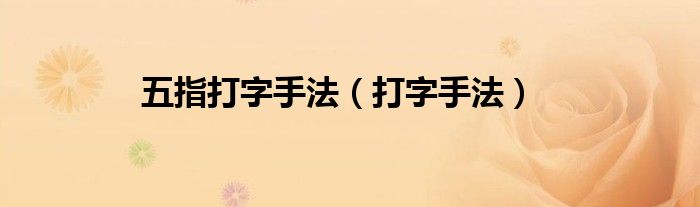 五指打字手法（打字手法）