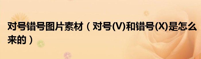对号错号图片素材（对号(V)和错号(X)是怎么来的）