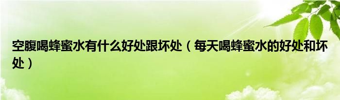 空腹喝蜂蜜水有什么好处跟坏处（每天喝蜂蜜水的好处和坏处）