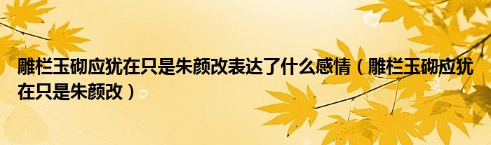 雕栏玉砌应犹在只是朱颜改表达了什么感情（雕栏玉砌应犹在只是朱颜改）
