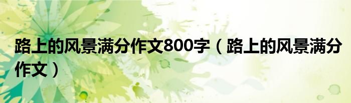 路上的风景满分作文800字（路上的风景满分作文）