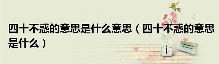 四十不惑的意思是什么意思（四十不惑的意思是什么）