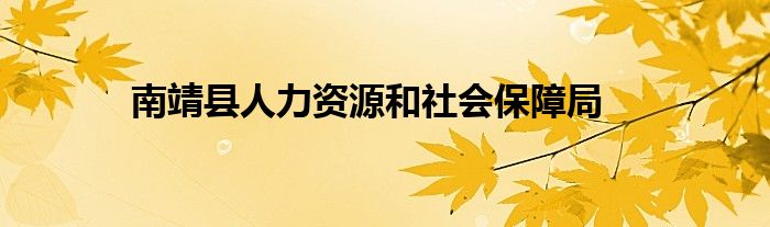南靖县人力资源和社会保障局