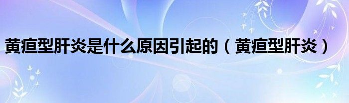 黄疸型肝炎是什么原因引起的（黄疸型肝炎）