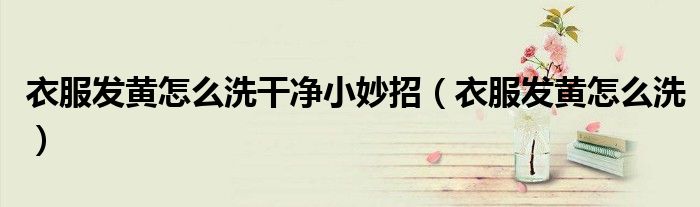 衣服发黄怎么洗干净小妙招（衣服发黄怎么洗）