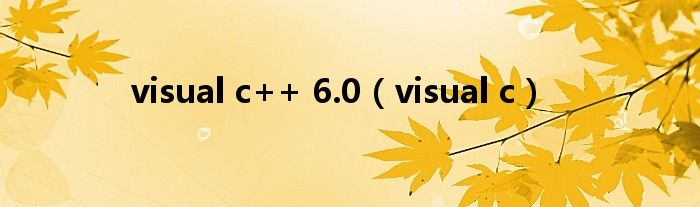visual c++ 6.0（visual c）