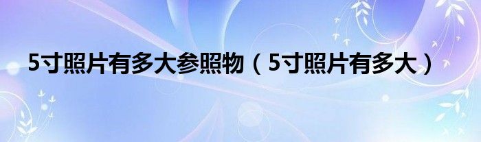 5寸照片有多大参照物（5寸照片有多大）