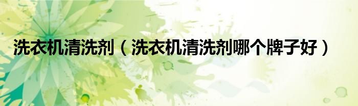 洗衣机清洗剂（洗衣机清洗剂哪个牌子好）