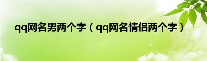qq网名男两个字（qq网名情侣两个字）