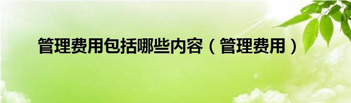 管理费用包括哪些内容（管理费用）